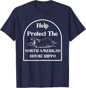 Protect The North American House Hippo T-Shirt - T-Shirt | Navy
