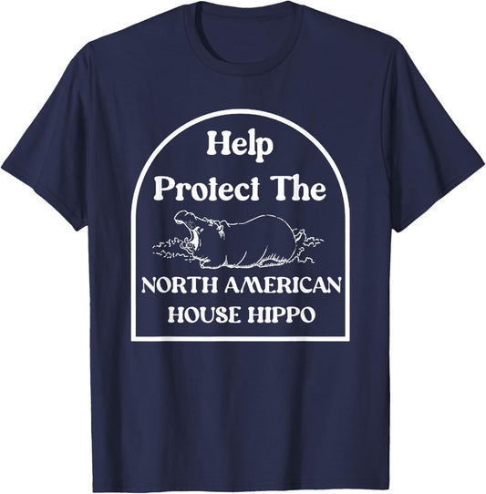 Protect The North American House Hippo T-Shirt - T-Shirt | Navy
