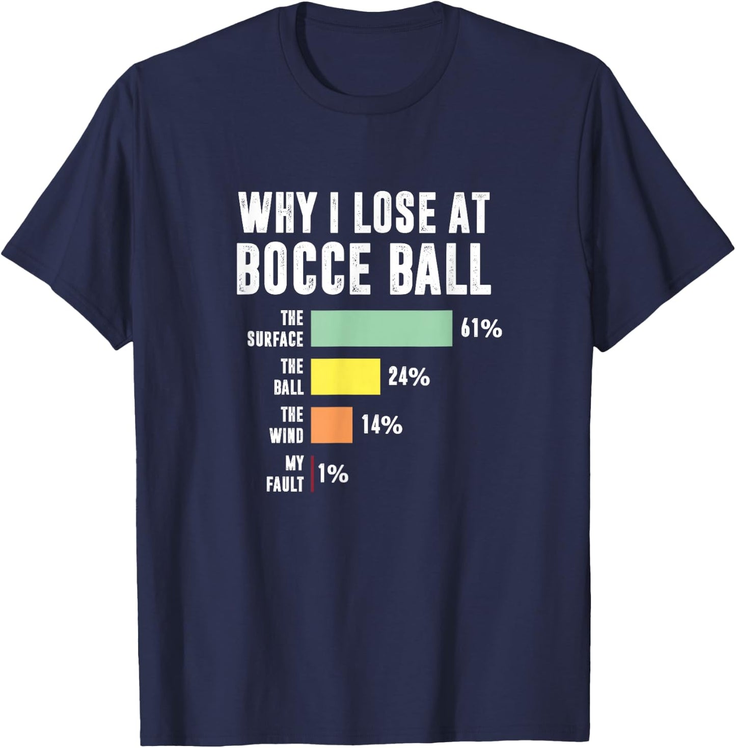 Why I Lose At Bocce Ball - Funny Bocce Player T-Shirt - T-Shirt | Navy