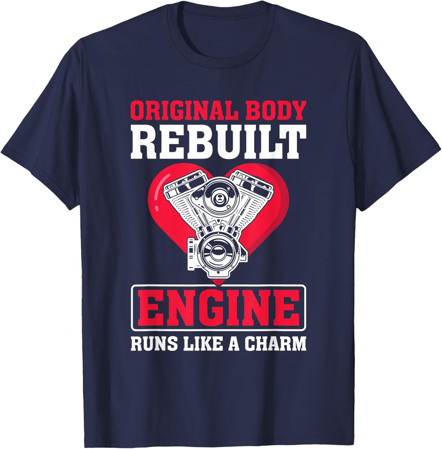 Open Heart Surgery After Transplant Recovery Funny T-Shirt - T-Shirt | Navy