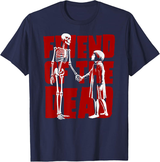 Friend Of The Dead Skeleton And Girl T-Shirt - T-Shirt | Navy