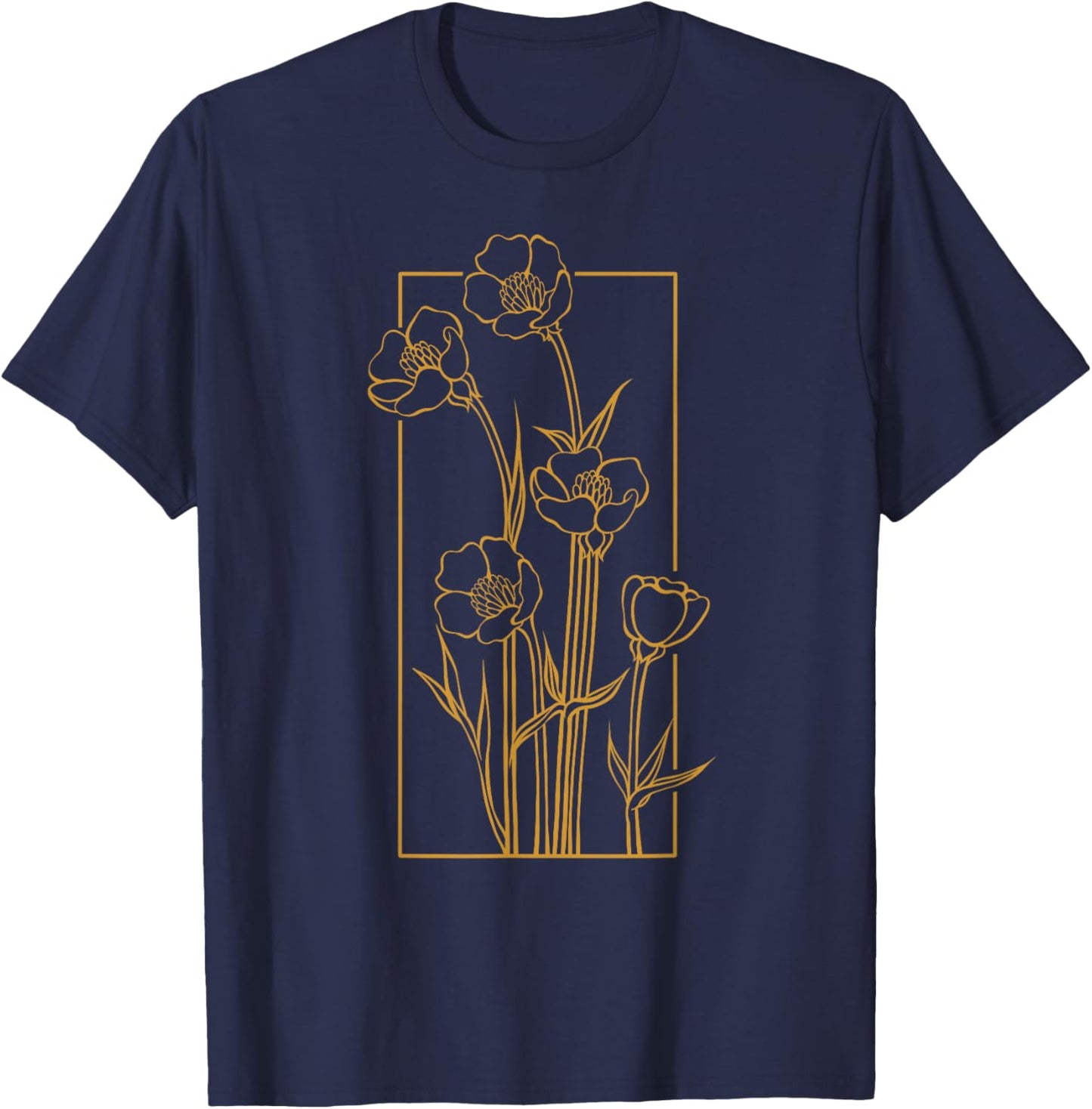 Floral Bulbous Crowfoot Wildflower Buttercup Flower T-Shirt - T-Shirt | Navy