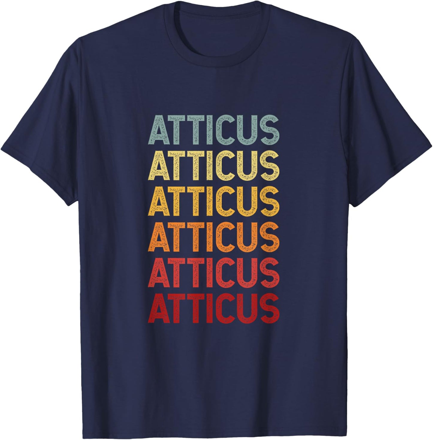 Atticus Name Personalized Vintage Retro Birthday T-Shirt - T-Shirt | Navy