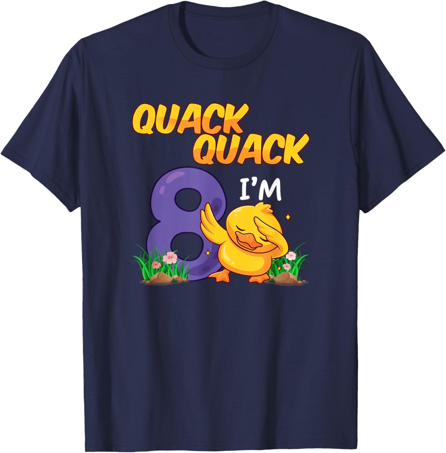 8 Year Old Gifts Boys Girls Teens Dabbing Duck 8th Birthday T-Shirt - T-Shirt | Navy