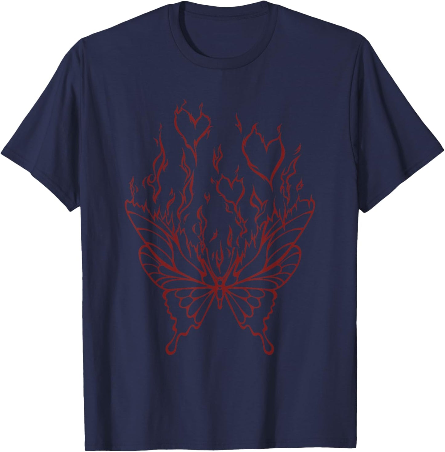Butterfly Y2K Goth Dark Fairy Grunge Fairycore Aesthetic Small T-Shirt - T-Shirt | Navy