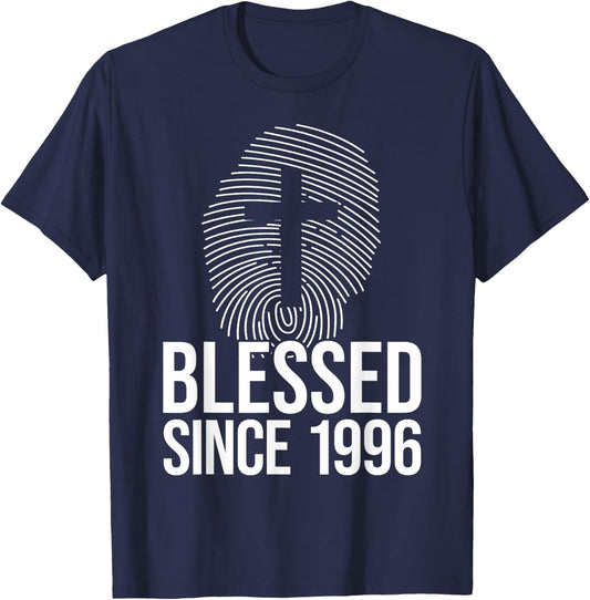 Blessed Since 1996 Born Year Of Birth Birthday - Jesus T-Shirt - T-Shirt | Navy
