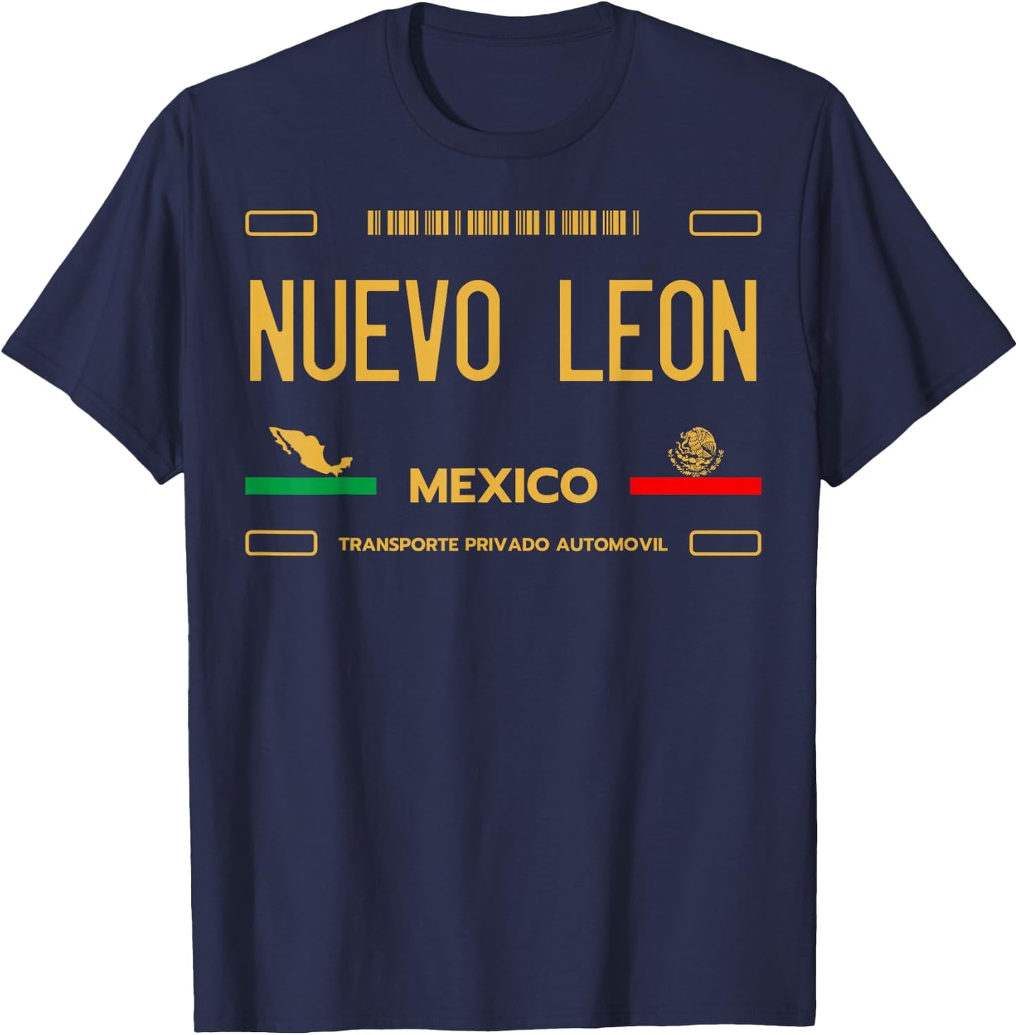 Nuevo Leon Mexico License Plate Aesthetic, Nuevo Leon T-Shirt - T-Shirt | Navy