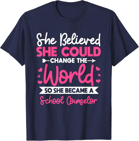 School Counseling Guidance Counselor Student T-Shirt - T-Shirt | Navy