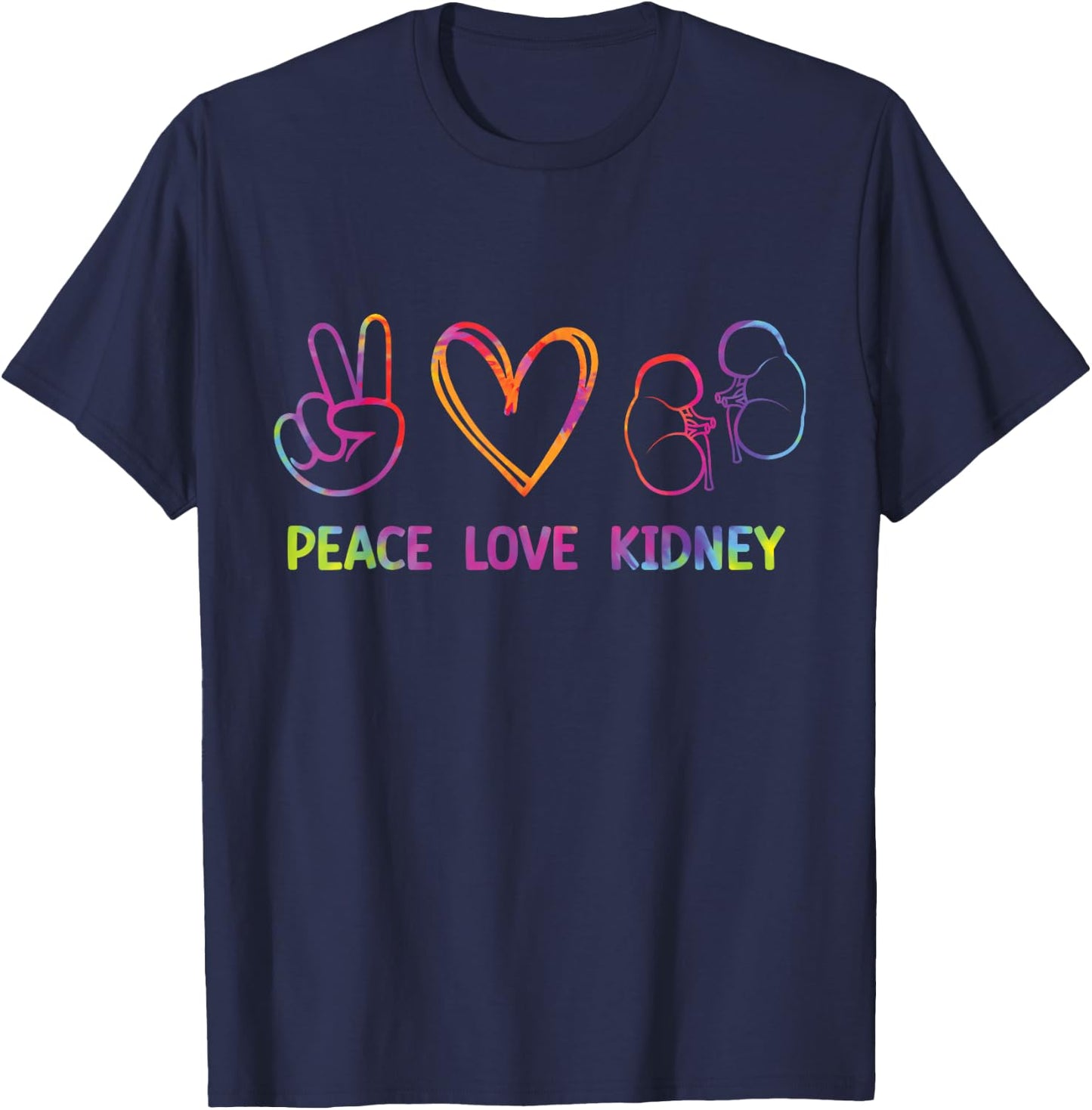 Tie Dye Kidney Transplant Organ Recipient Survivor Donor T-Shirt - T-Shirt | Navy
