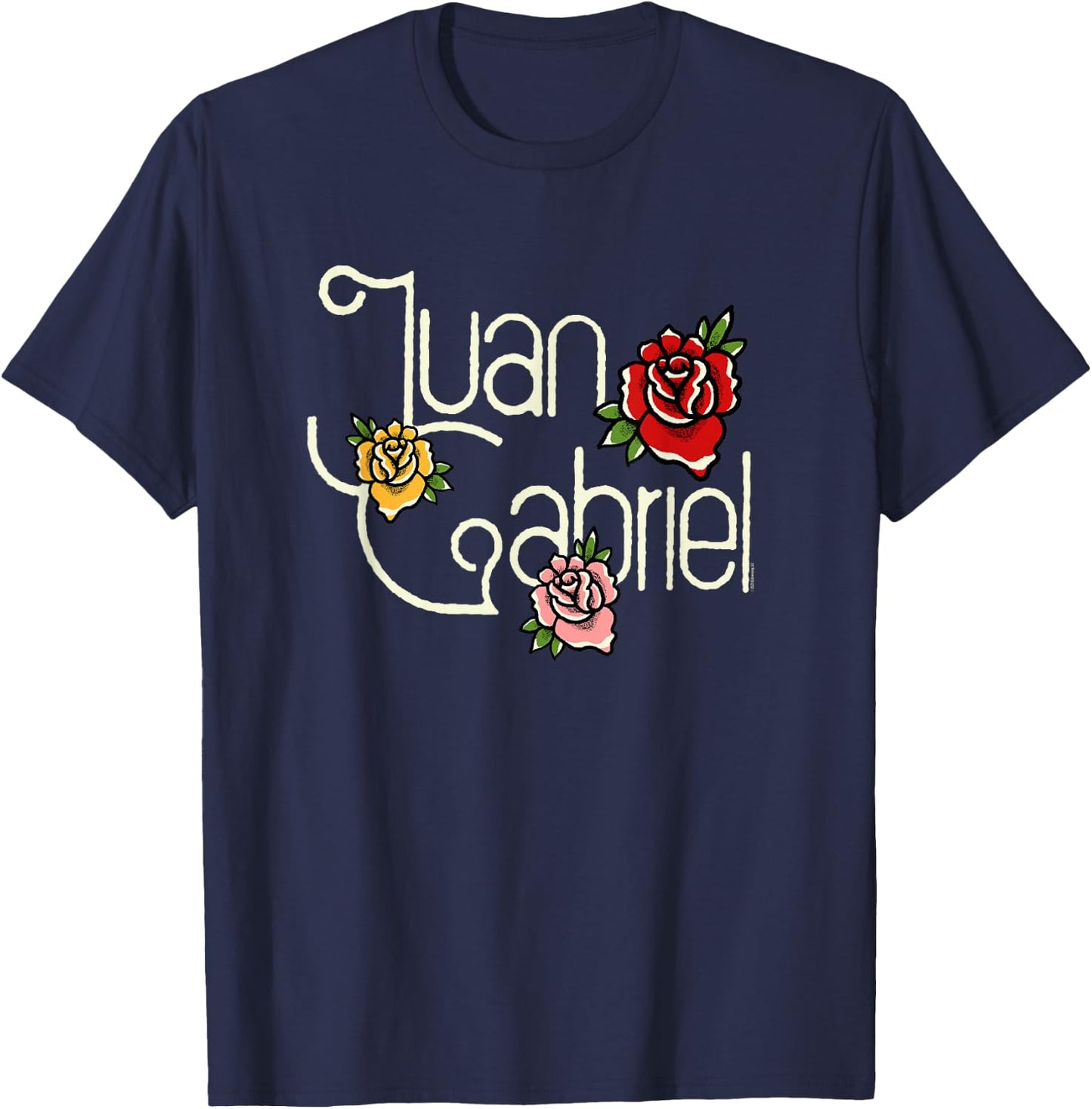 Juan Gabriel Vintage Roses Logo T-Shirt - T-Shirt | Navy
