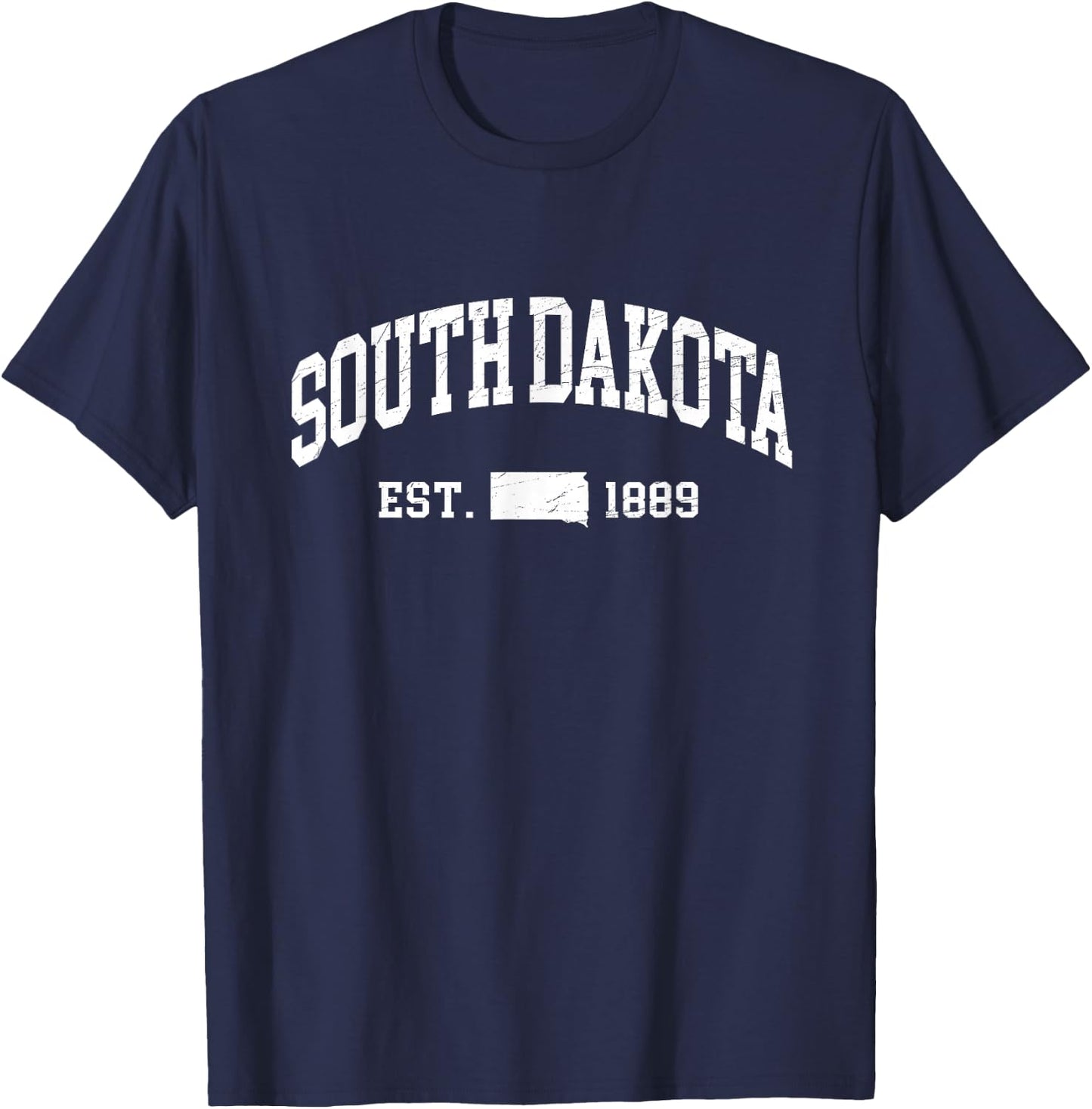 South Dakota Est. 1889 - Distressed/Worn Design - Classic T-Shirt - T-Shirt | Navy