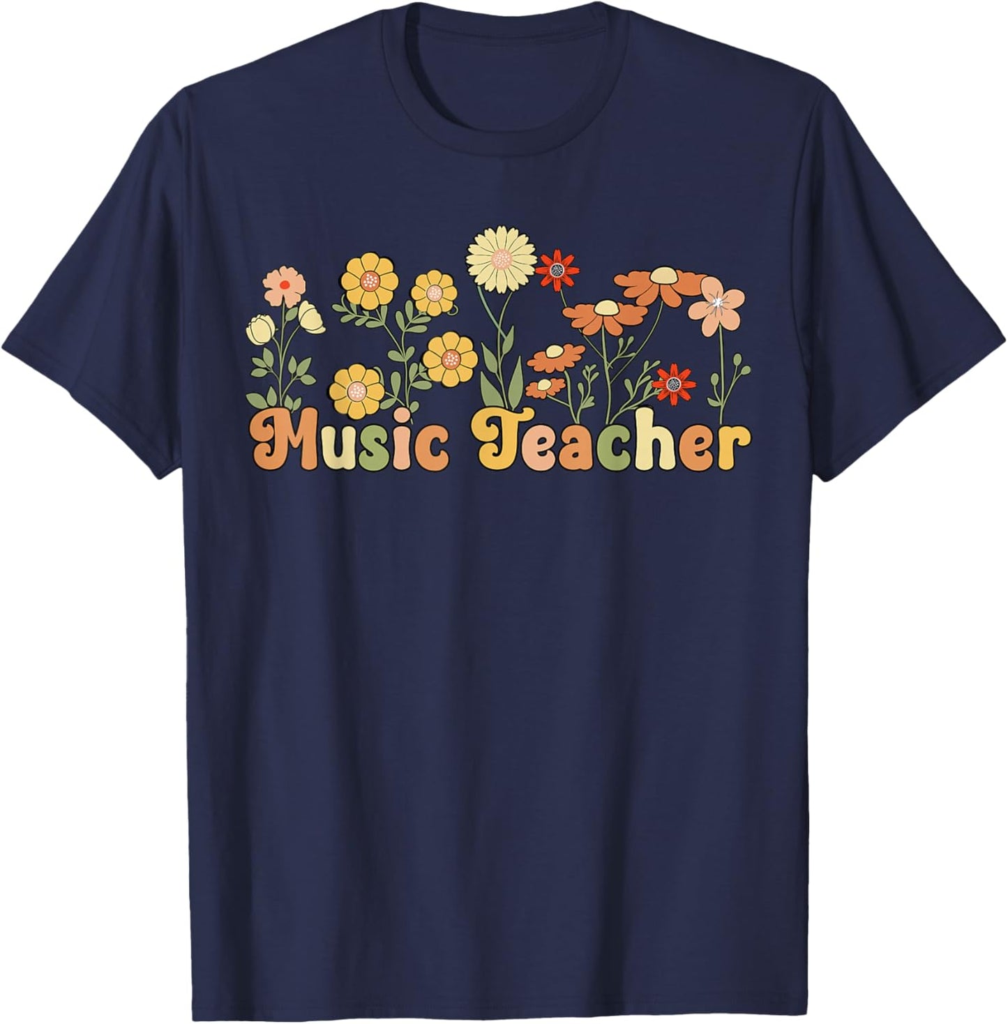 Groovy Music Teacher Music Teaching Music Teachers T-Shirt - T-Shirt | Navy