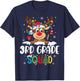 3rd Grade Teacher Squad Funny Reindeer Teacher Christmas T-Shirt - T-Shirt | Navy