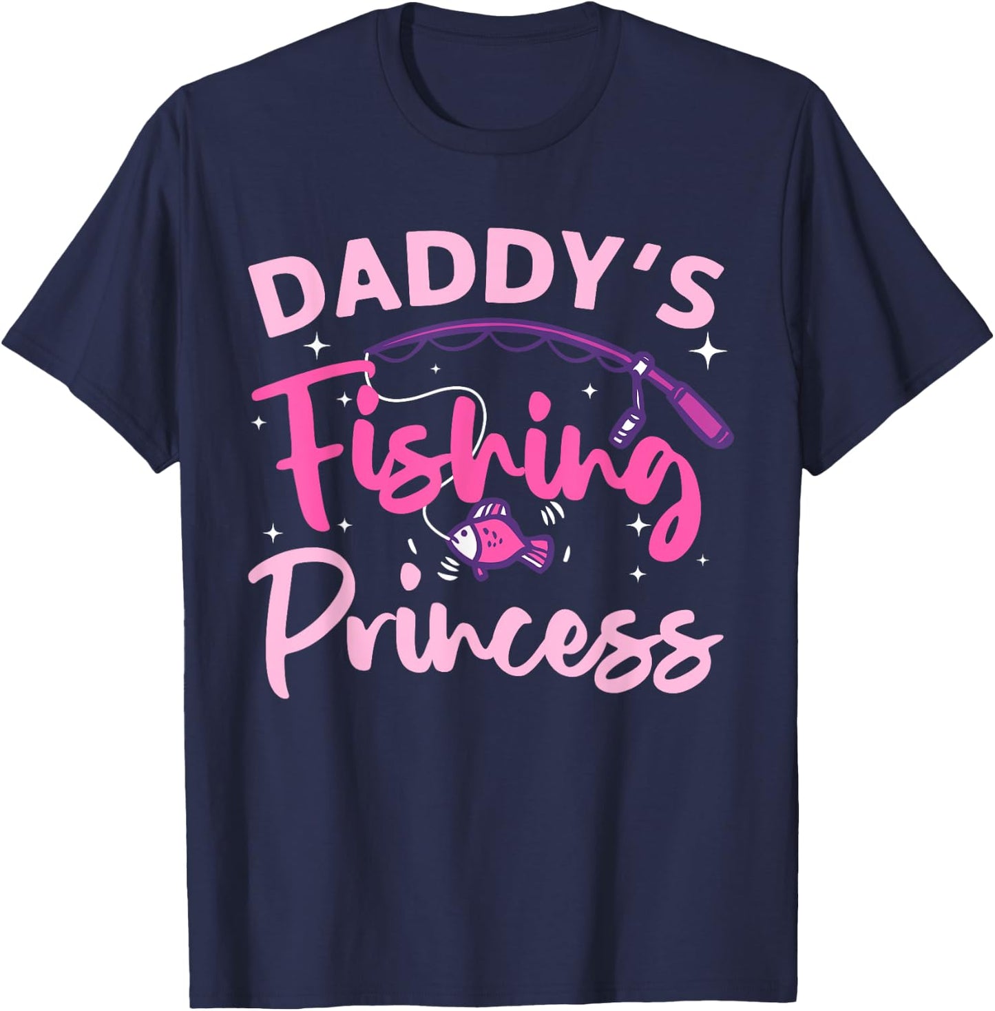 Best Fishing Girls Kids Bass Fisher Princess Fish T-Shirt - T-Shirt | Navy