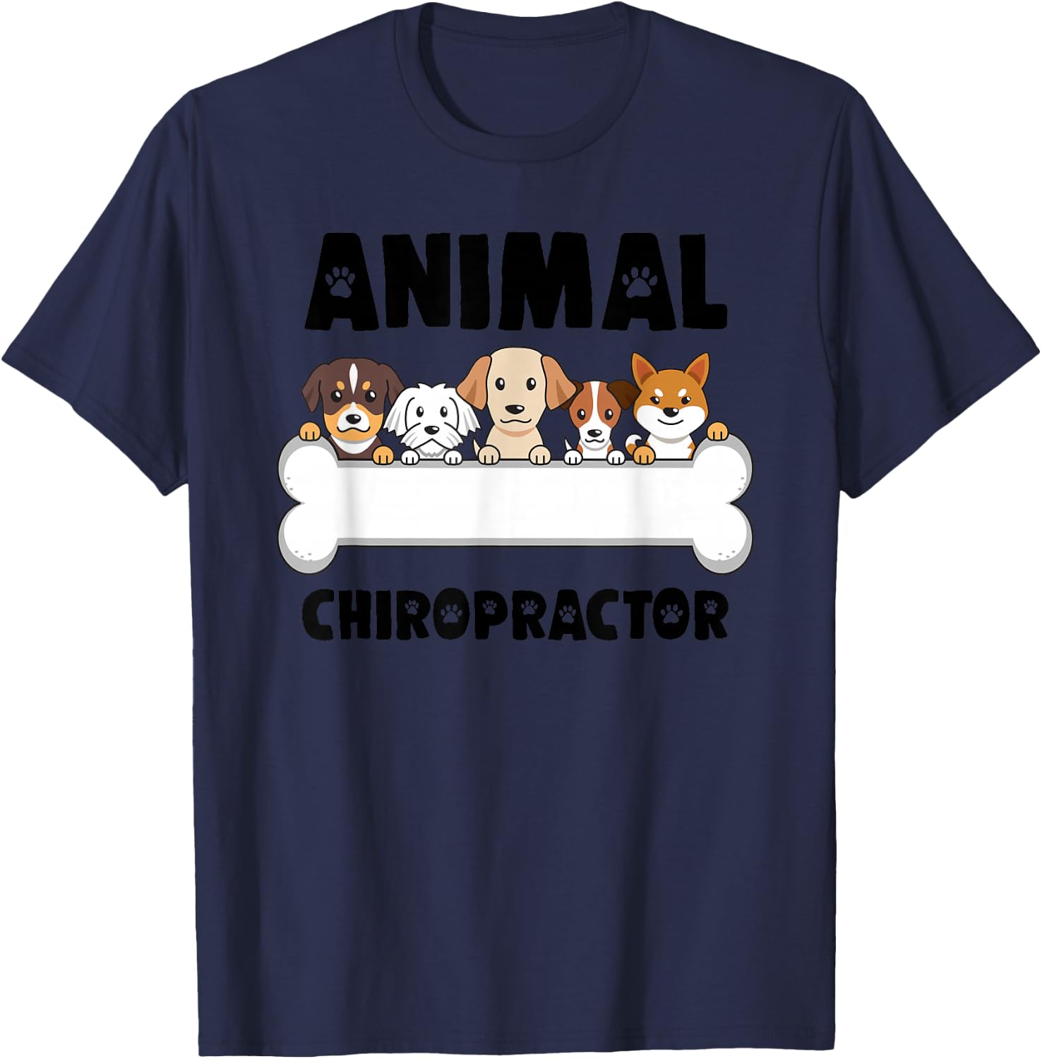 Animal Chiropractor Cool Chiropractic Care Spine Veterinary T-Shirt - T-Shirt | Navy