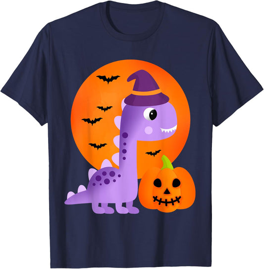 Cute Dinosaur Halloween Kids Girls Dinosaur T Rex Halloween T-Shirt - T-Shirt | Navy
