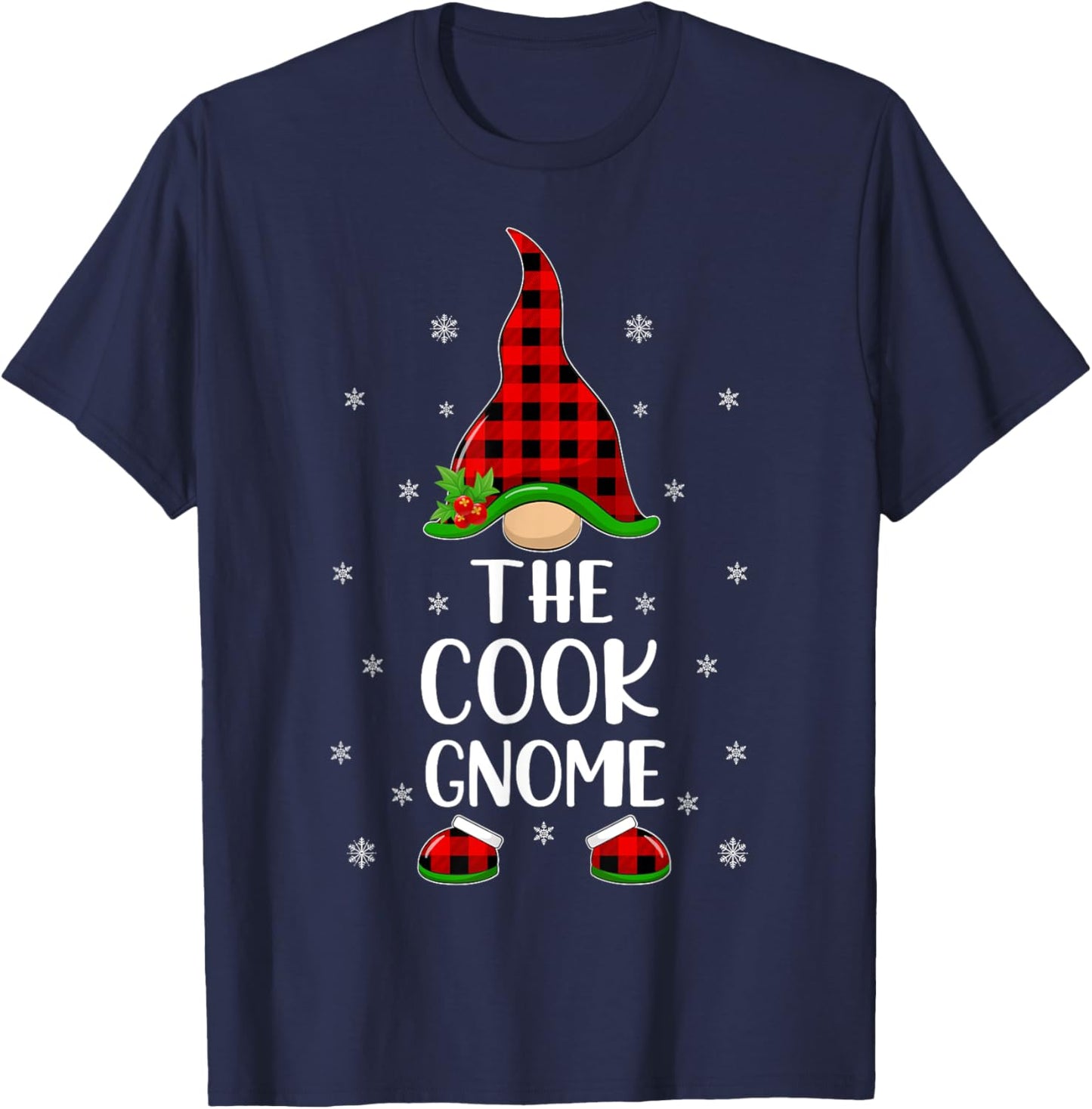 Matching Family Buffalo Plaid The Cook Gnome Christmas T-Shirt - T-Shirt | Navy