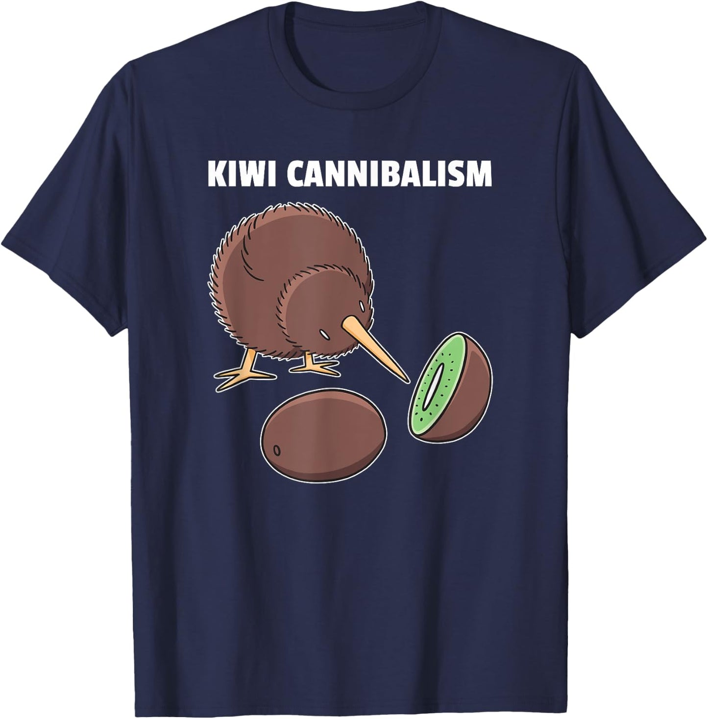 Kiwi Cannibalism Funny Kiwi Pun T-Shirt - T-Shirt | Navy