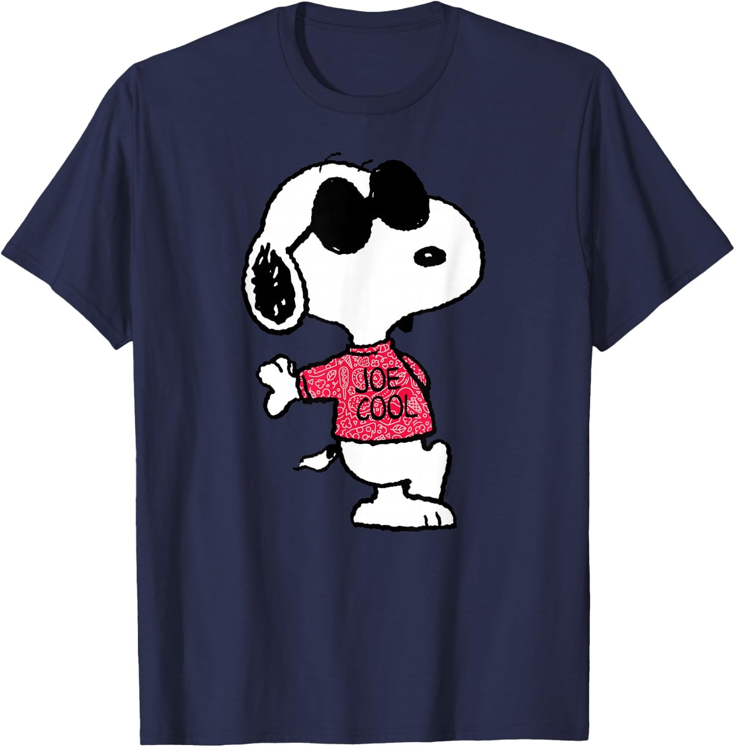 Peanuts - Joe Cool Pattern T-Shirt - T-Shirt | Navy