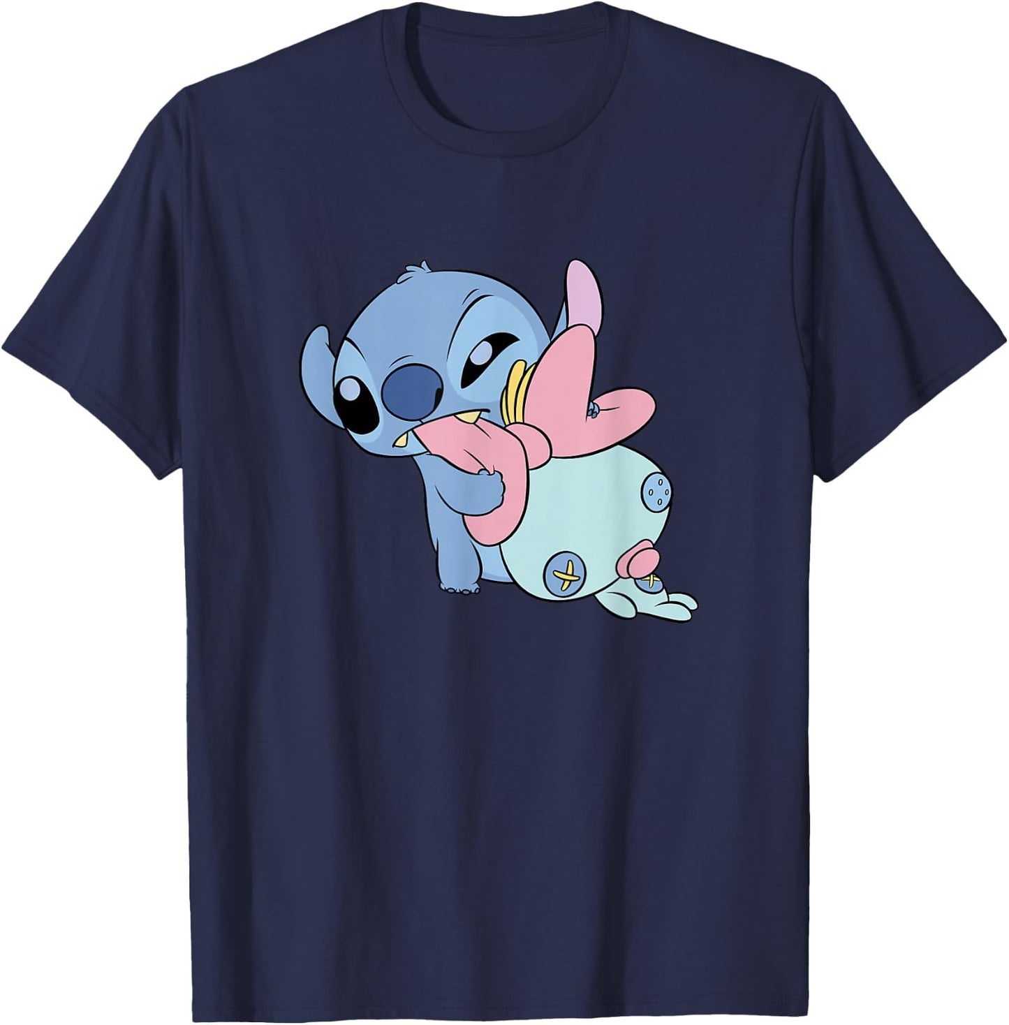 Disney Lilo & Stitch Babies Stitch & Scrump Playing Cute T-Shirt - T-Shirt | Navy