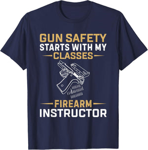 Firearm Instructor Safety Gun Weapons Owner Instructor T-Shirt - T-Shirt | Navy