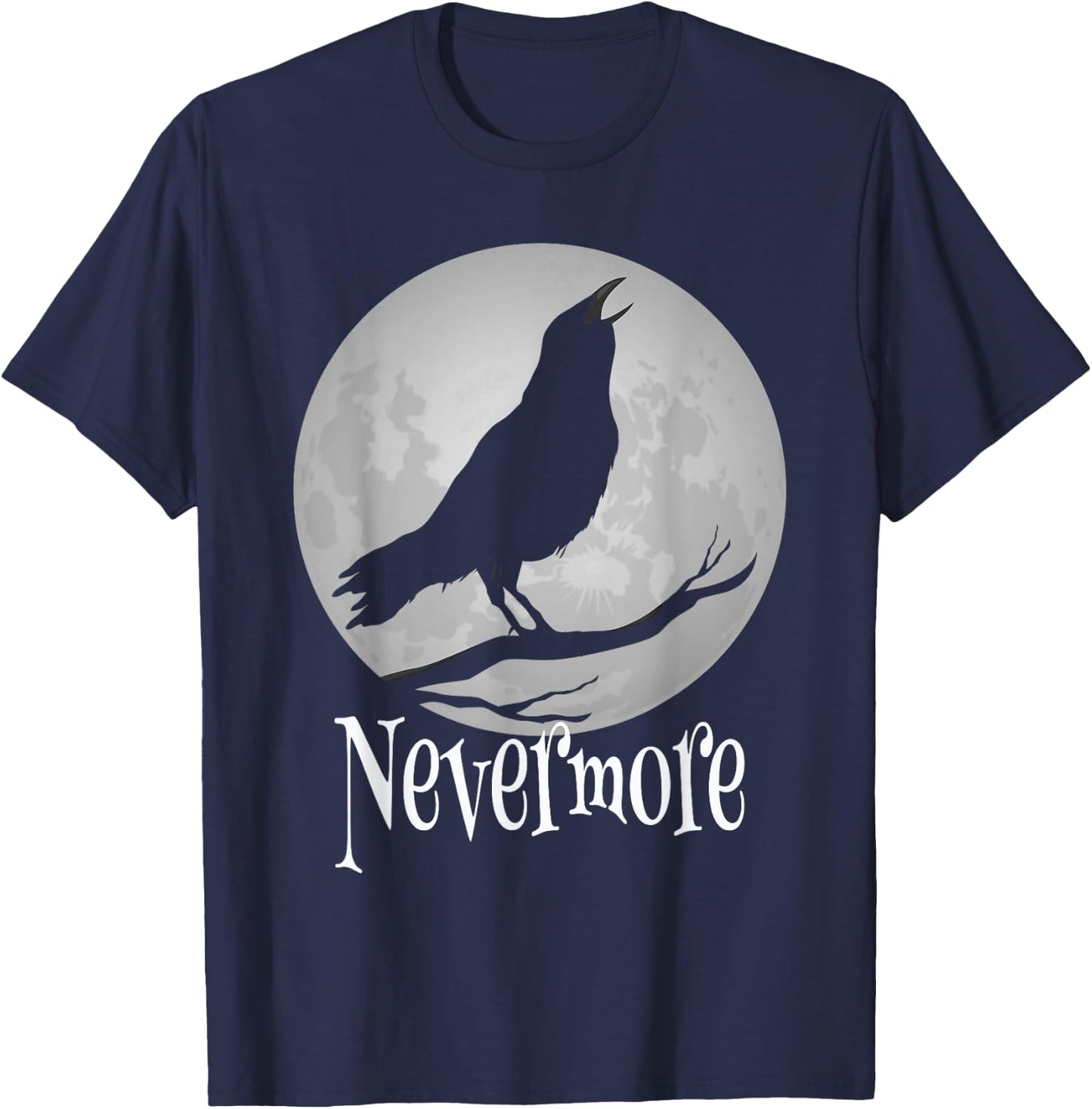 Crowcore Aesthetic - Raven Bird Spooky Dark Gothic Nevermore T-Shirt - T-Shirt | Navy