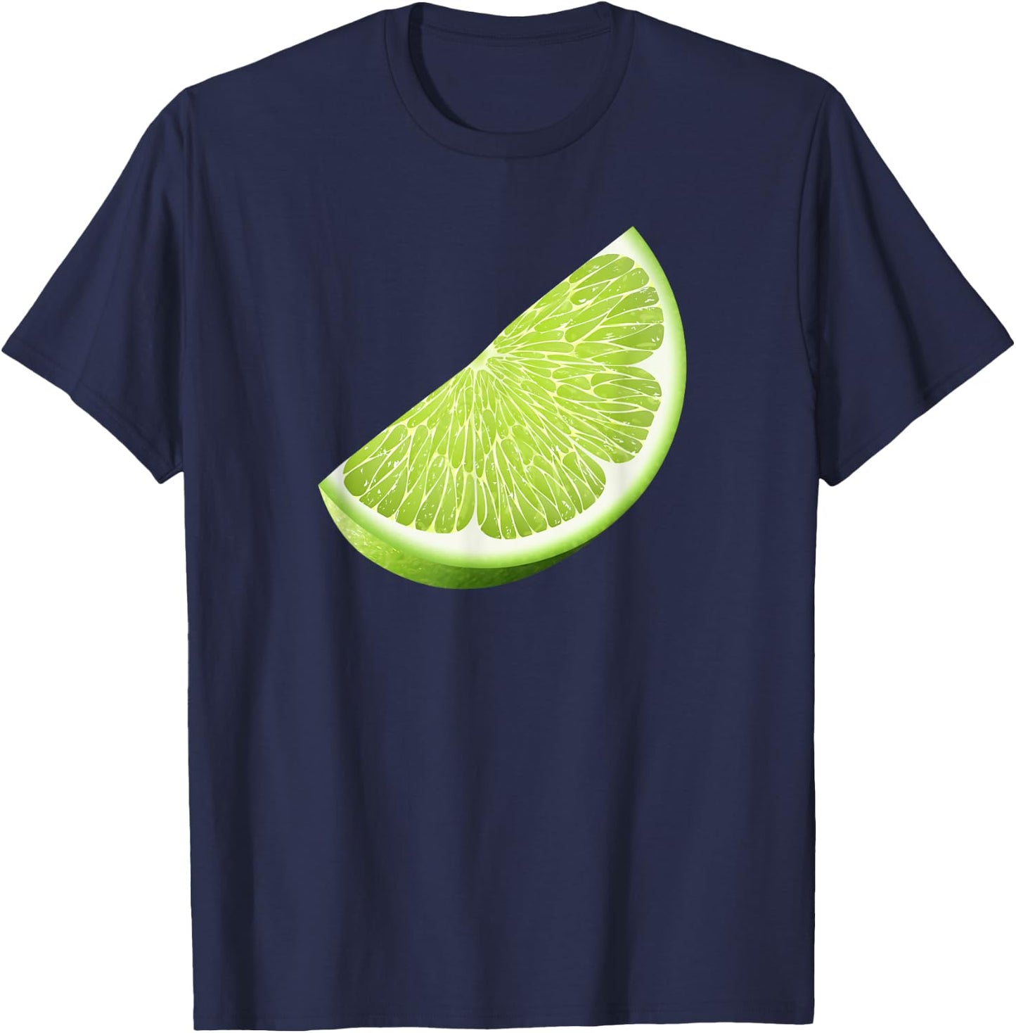 Green Lime Halloween Costume Group Funny Lime Slice Lovers T-Shirt - T-Shirt | Navy
