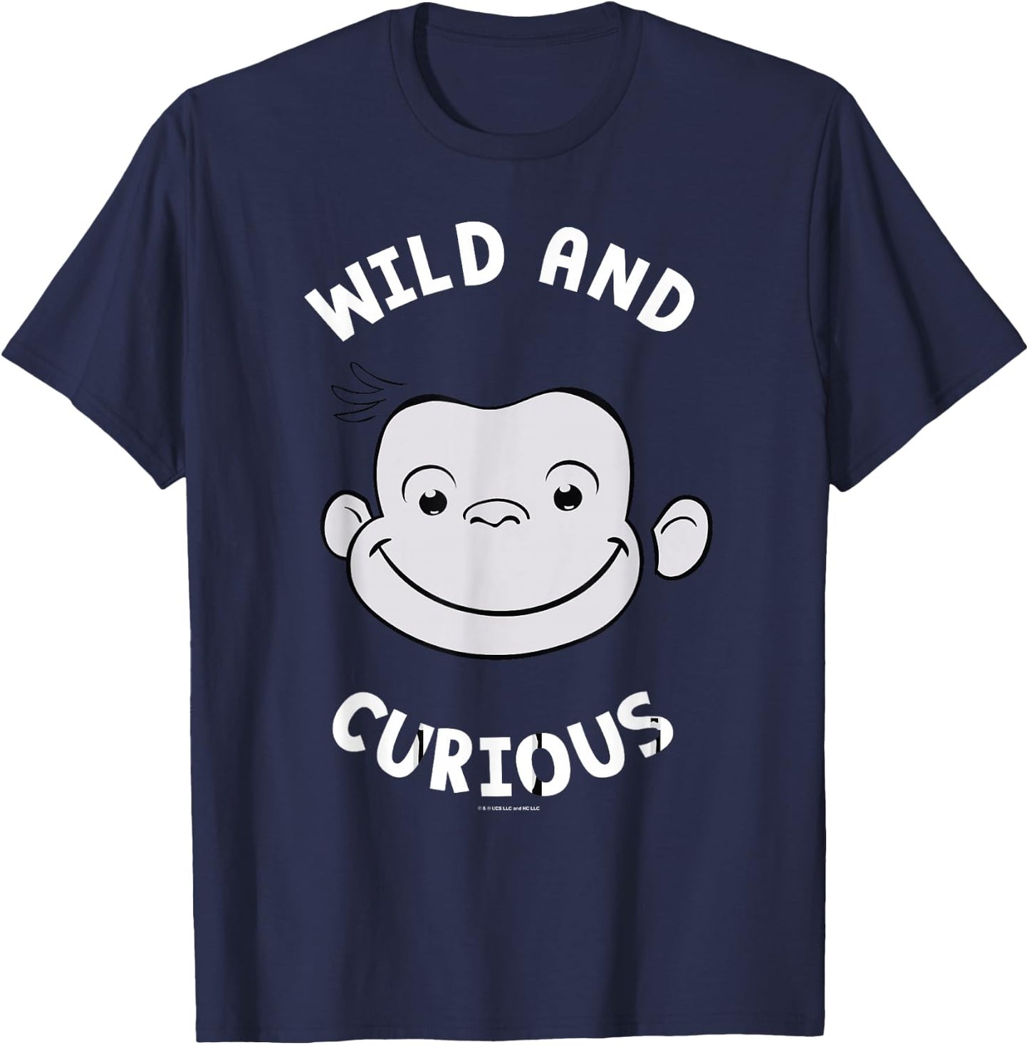 Curious George Wild and Curious Big Face T-Shirt - T-Shirt | Navy