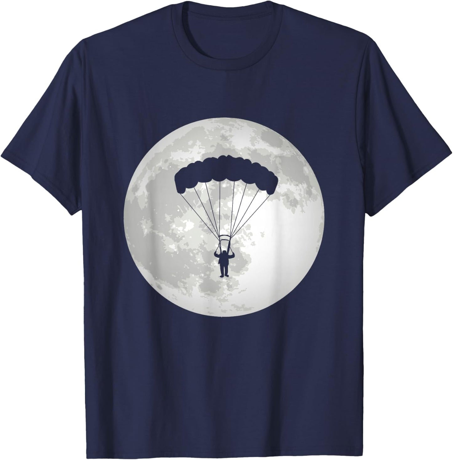 Parachuting Moon Paratrooper Paragliding T-Shirt - T-Shirt | Navy
