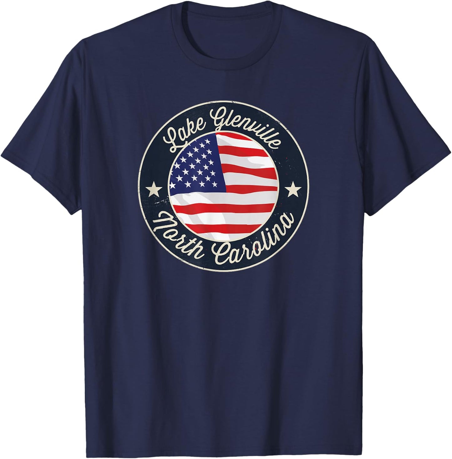 Lake Glenville - Patriotic North Carolina Souvenir T-Shirt - T-Shirt | Navy