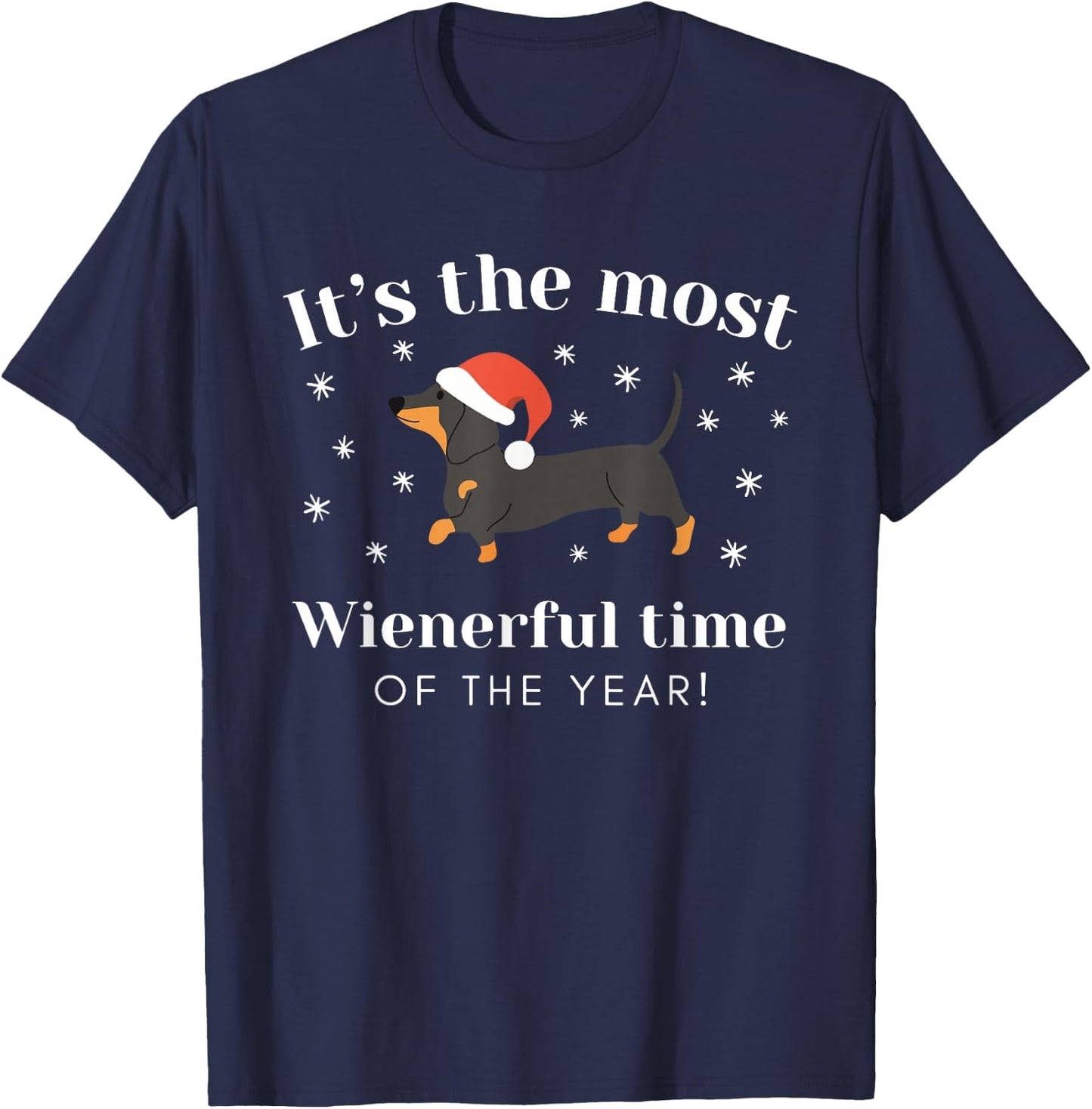 It's The Most Wonderful Time Of The Year Dachshund Christmas T-Shirt - T-Shirt | Navy