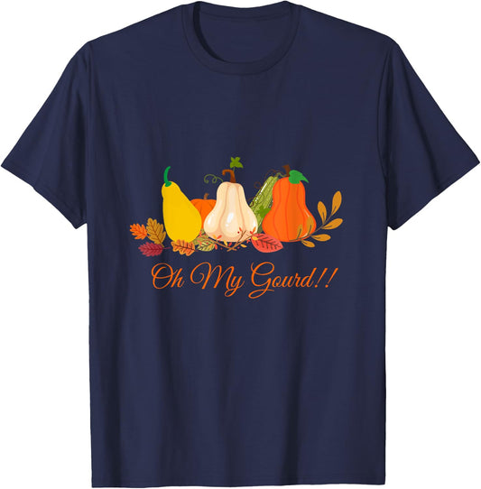 Oh my gourd love fall funny sarcastic pumpkin fall leaves T-Shirt - T-Shirt | Navy