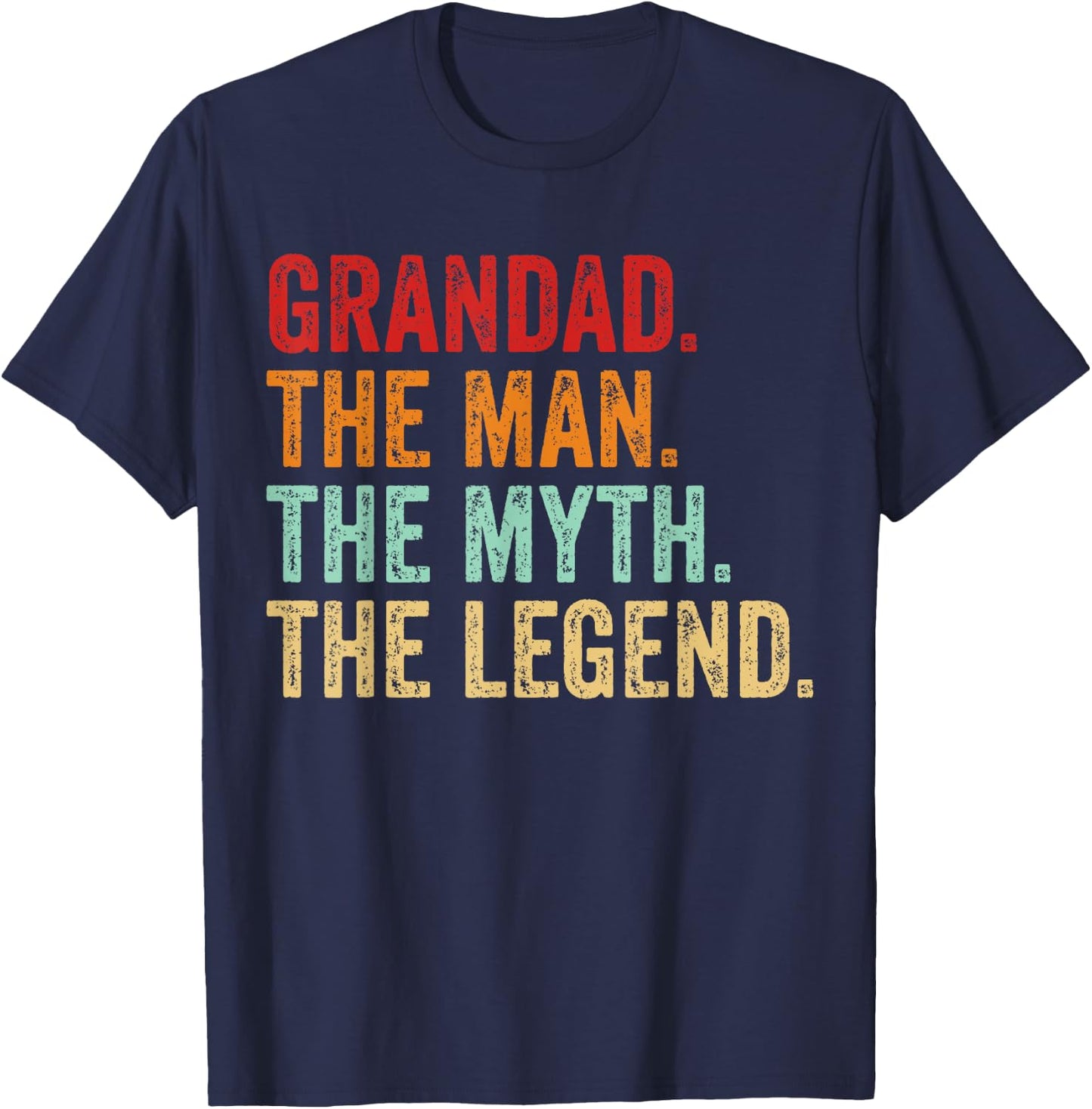 Grandad THE MAN THE MYTH THE LEGEND Dad Grandpa Father's Day T-Shirt - T-Shirt | Navy