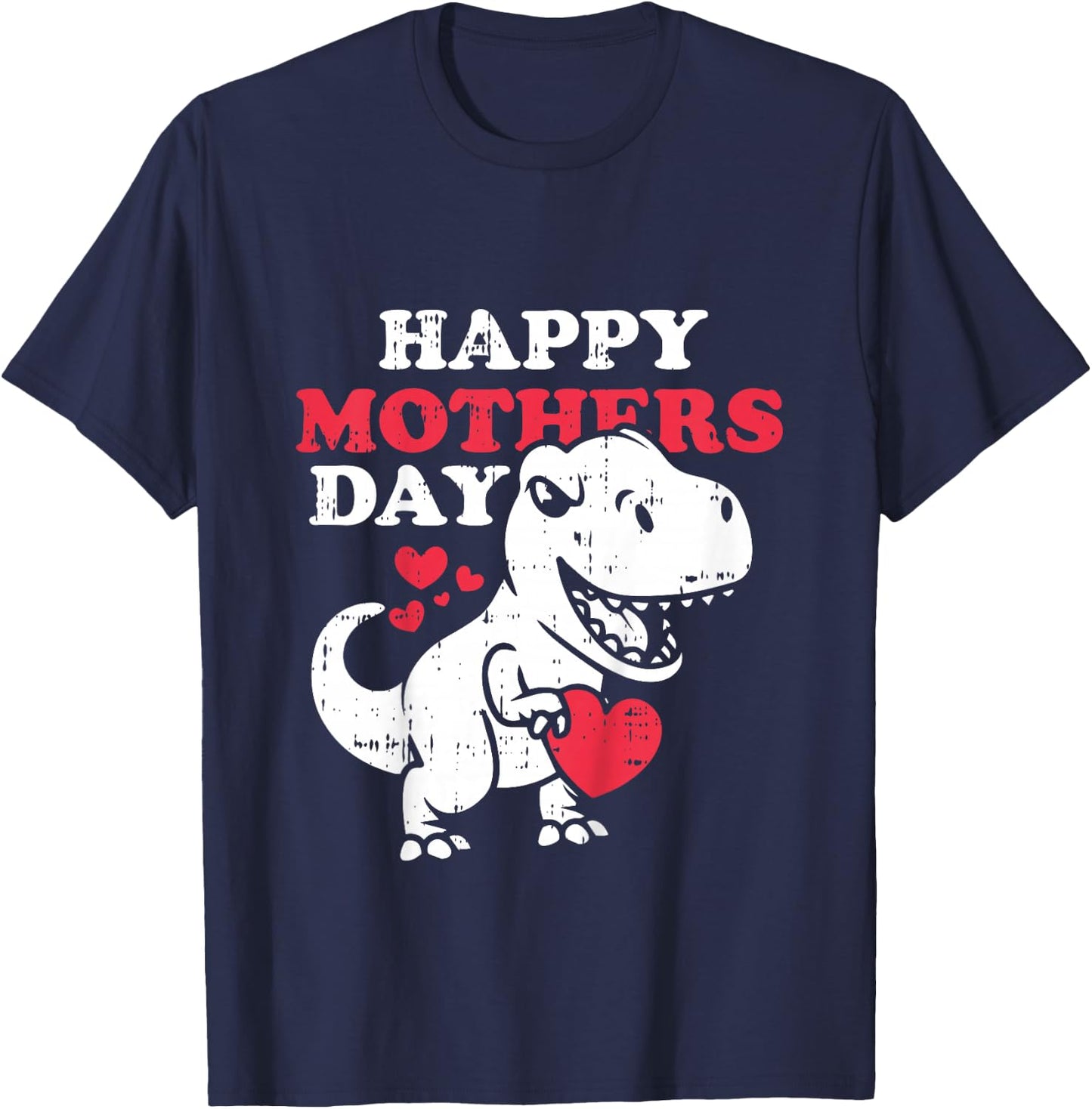 Kids Happy Mothers Day Cute T Rex Dinosaur Son Toddler Boys T-Shirt - T-Shirt | Navy
