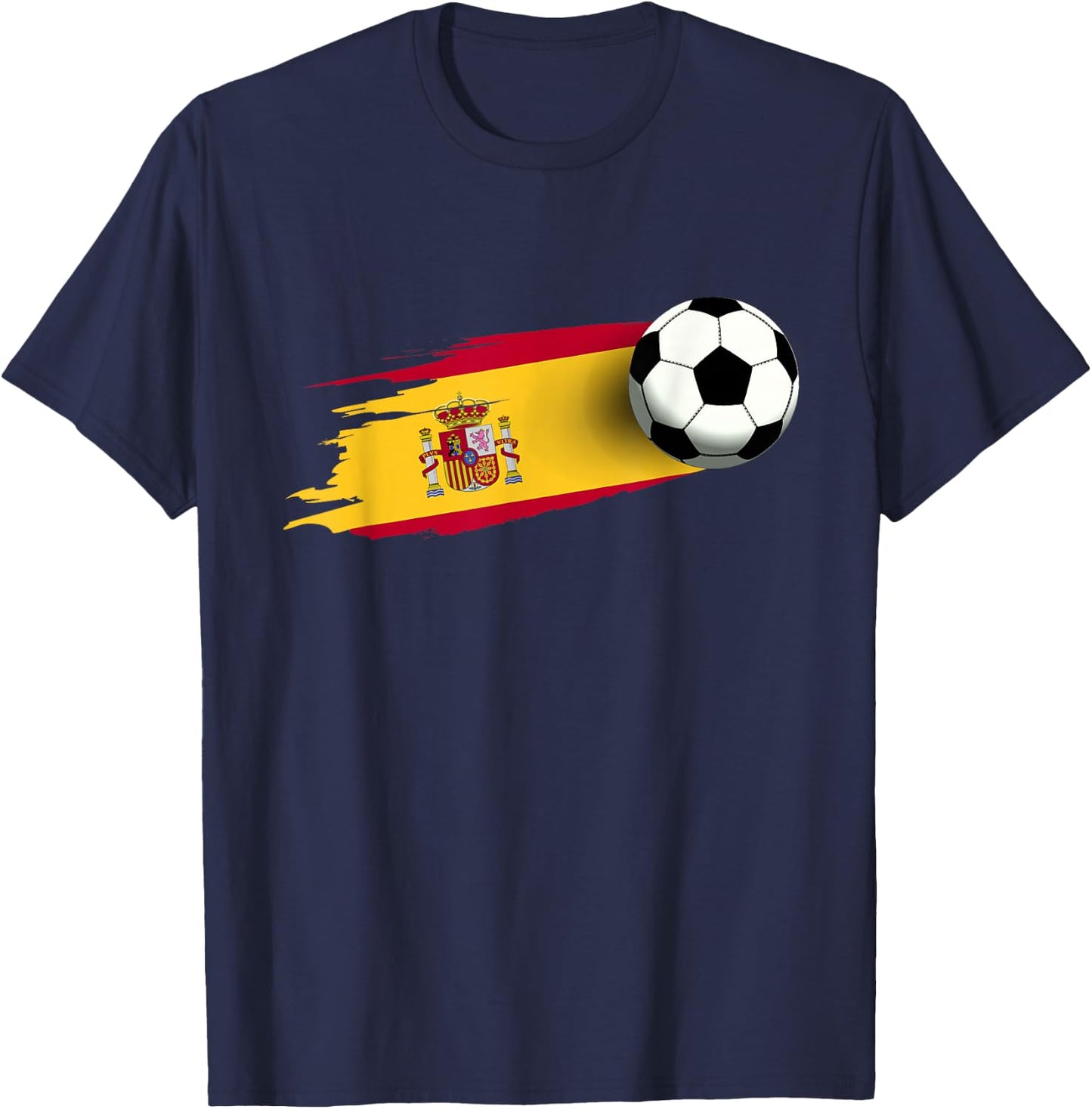 Spain Flag Jersey Spanish Soccer Team Spanish T-Shirt - T-Shirt | Navy