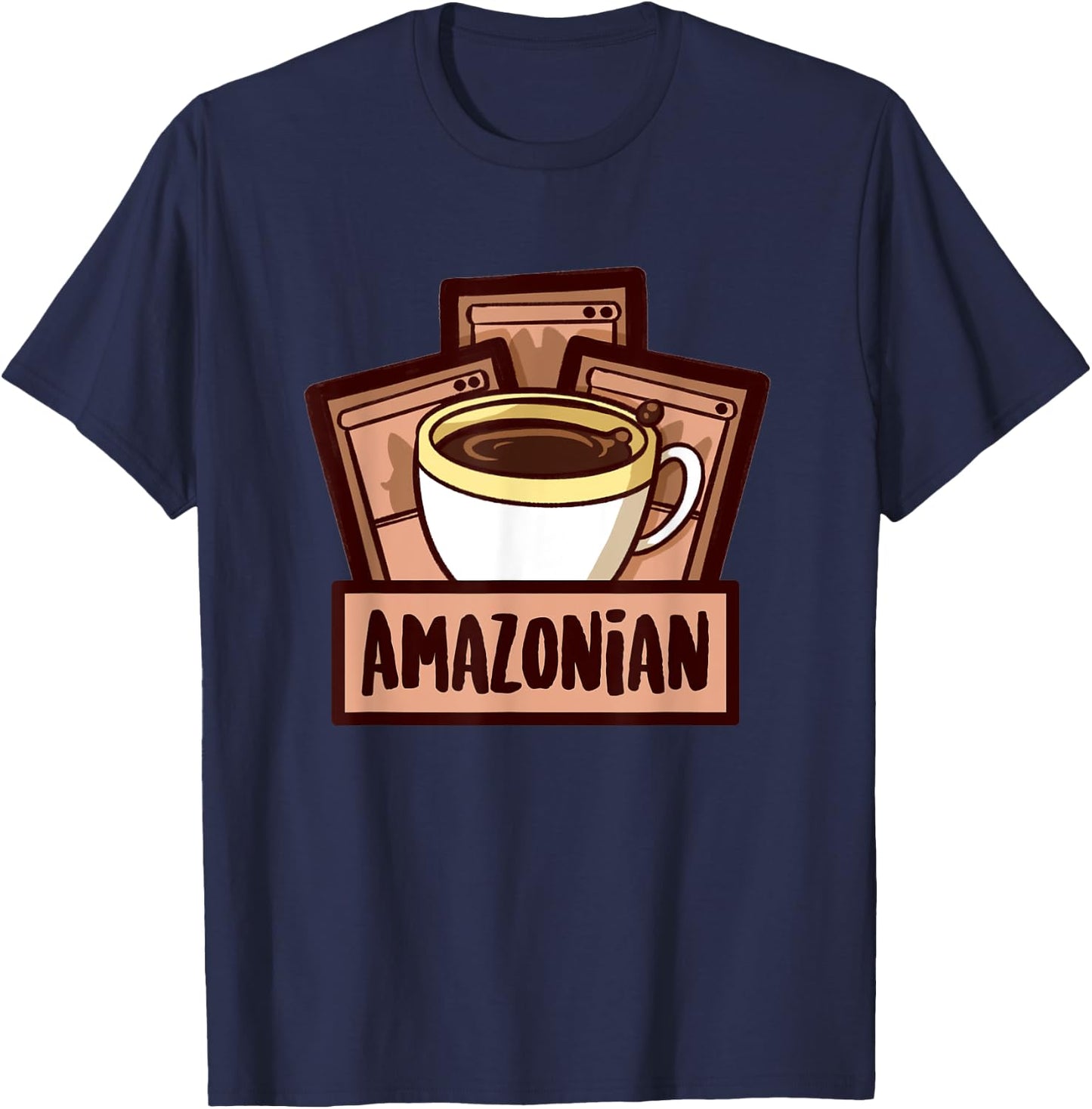 Amazonian's Coffee & Card Games T-Shirt - T-Shirt | Navy