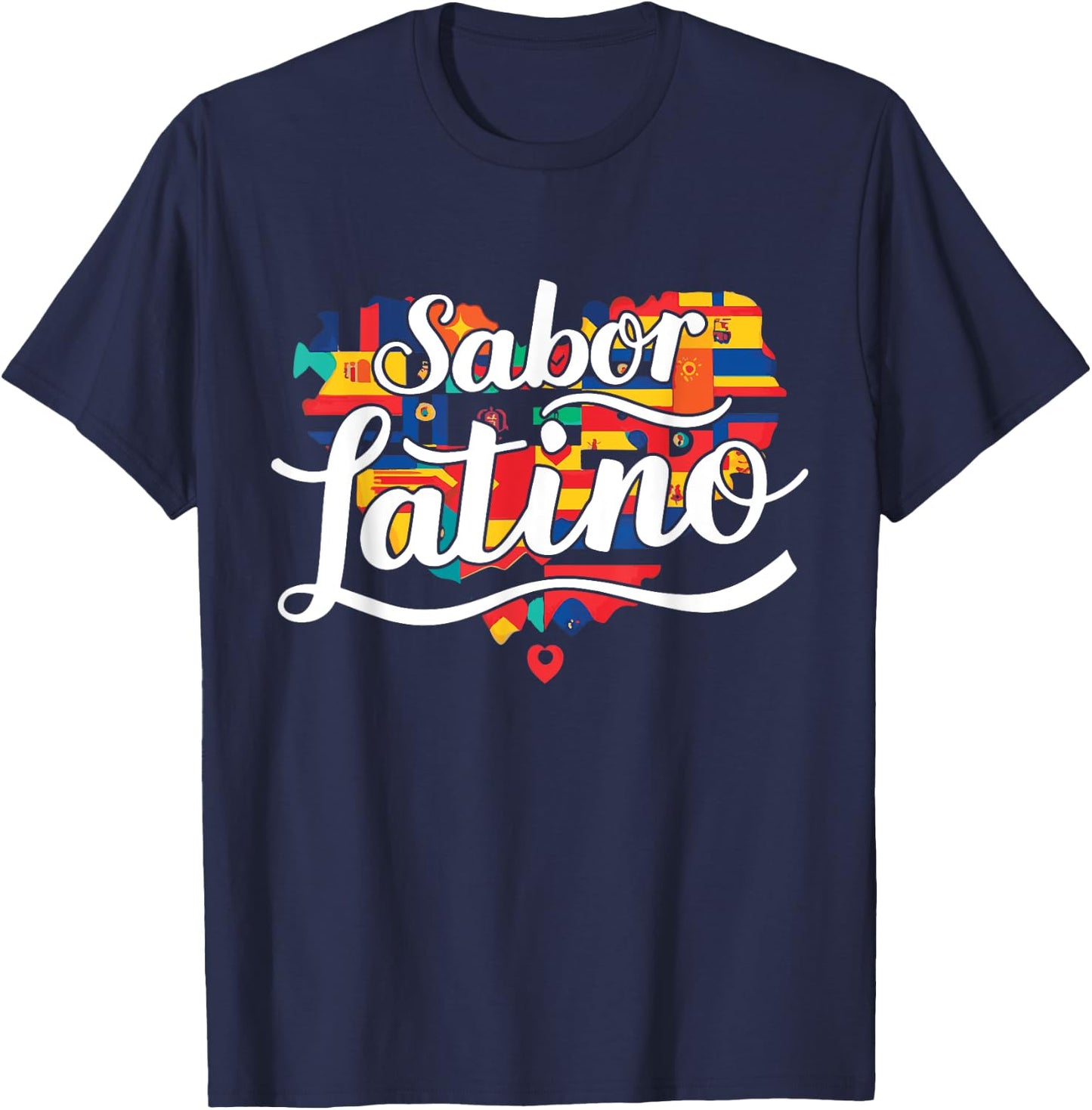 Sabor Latino Latin Flavor Hispanic Heritage T-Shirt - T-Shirt | Navy