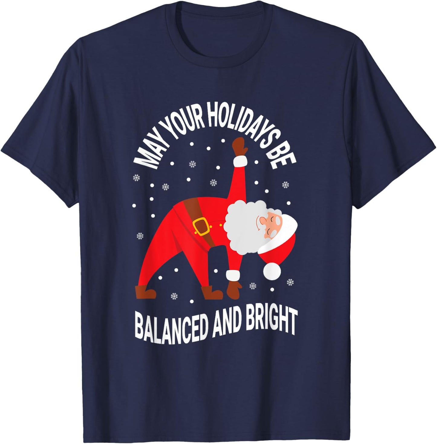 Yoga Practitioner Namasleigh Xmas Meditation Christmas Yoga T-Shirt - T-Shirt | Navy
