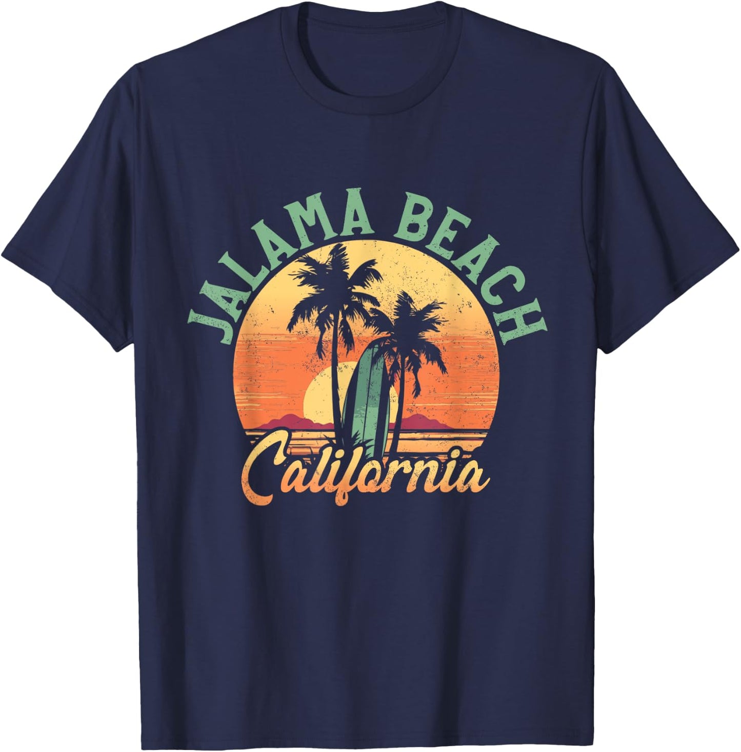 Jalama Beach California Retro Surfer Vintage Beach Men Women T-Shirt - T-Shirt | Navy