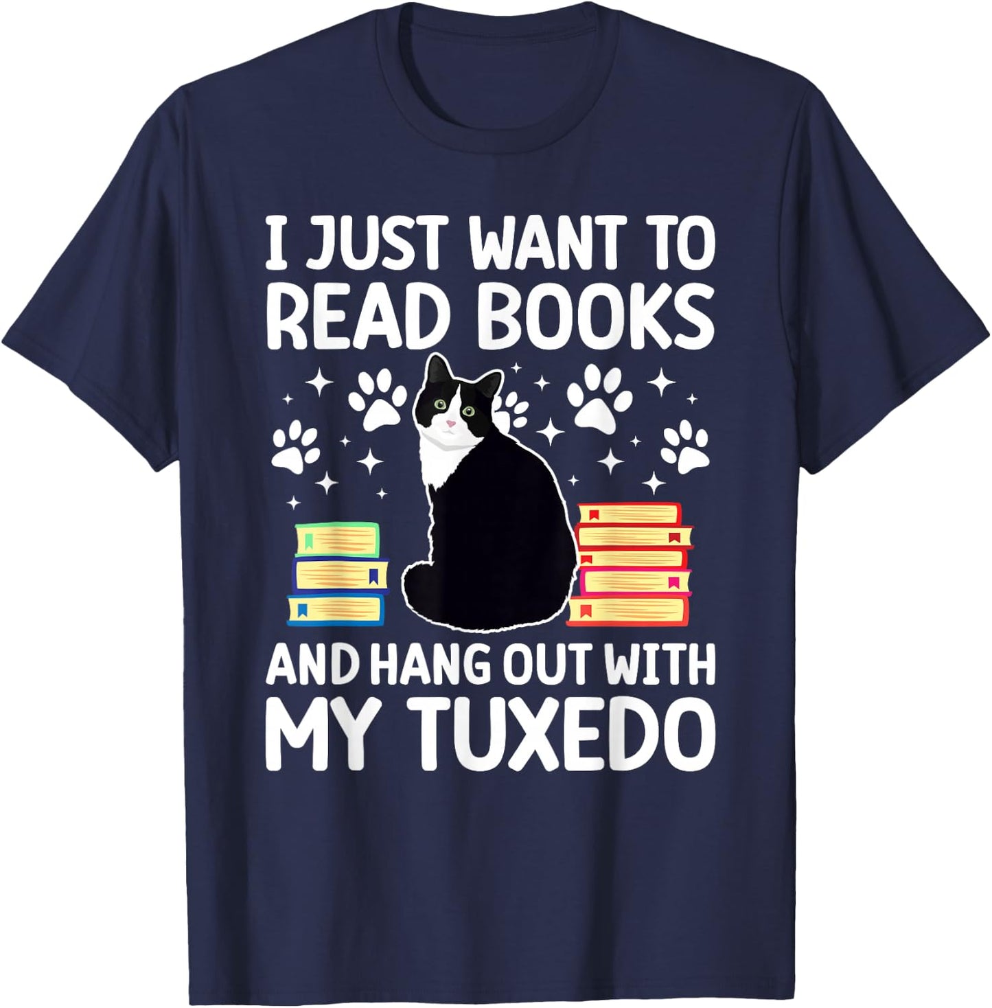 Hang Out with My Tuxedo Cat Owner Tuxedo Cat Lover T-Shirt - T-Shirt | Navy