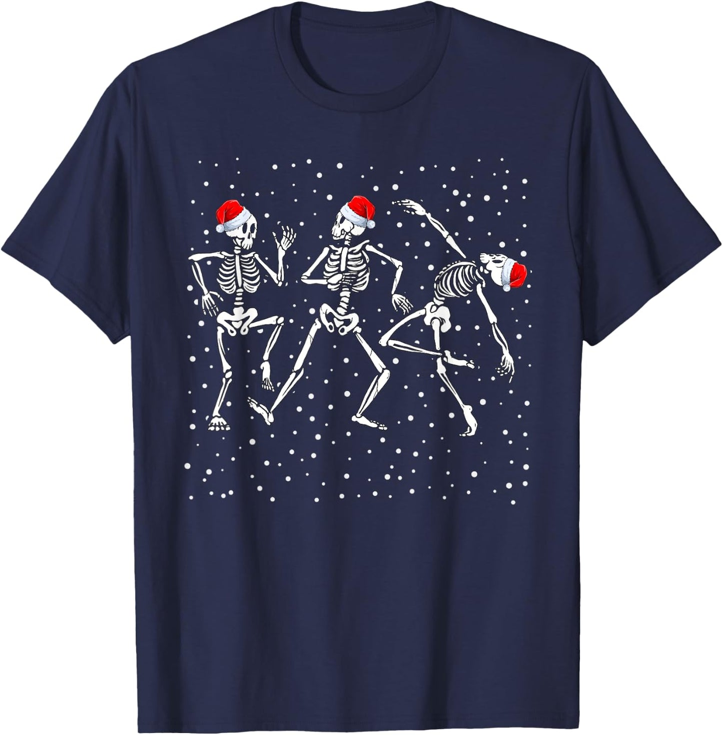 Christmas Skeleton Dancing Funny Xmas T-Shirt - T-Shirt | Navy