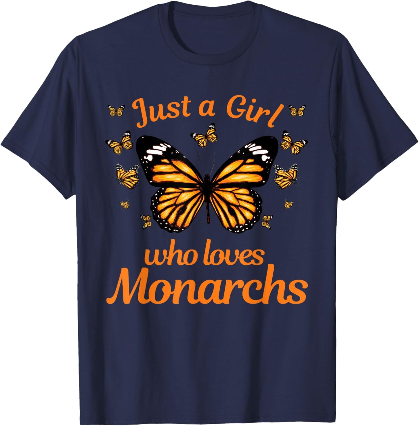 Funny Monarch Butterfly Art Girls Butterfly Lover T-Shirt - T-Shirt | Navy