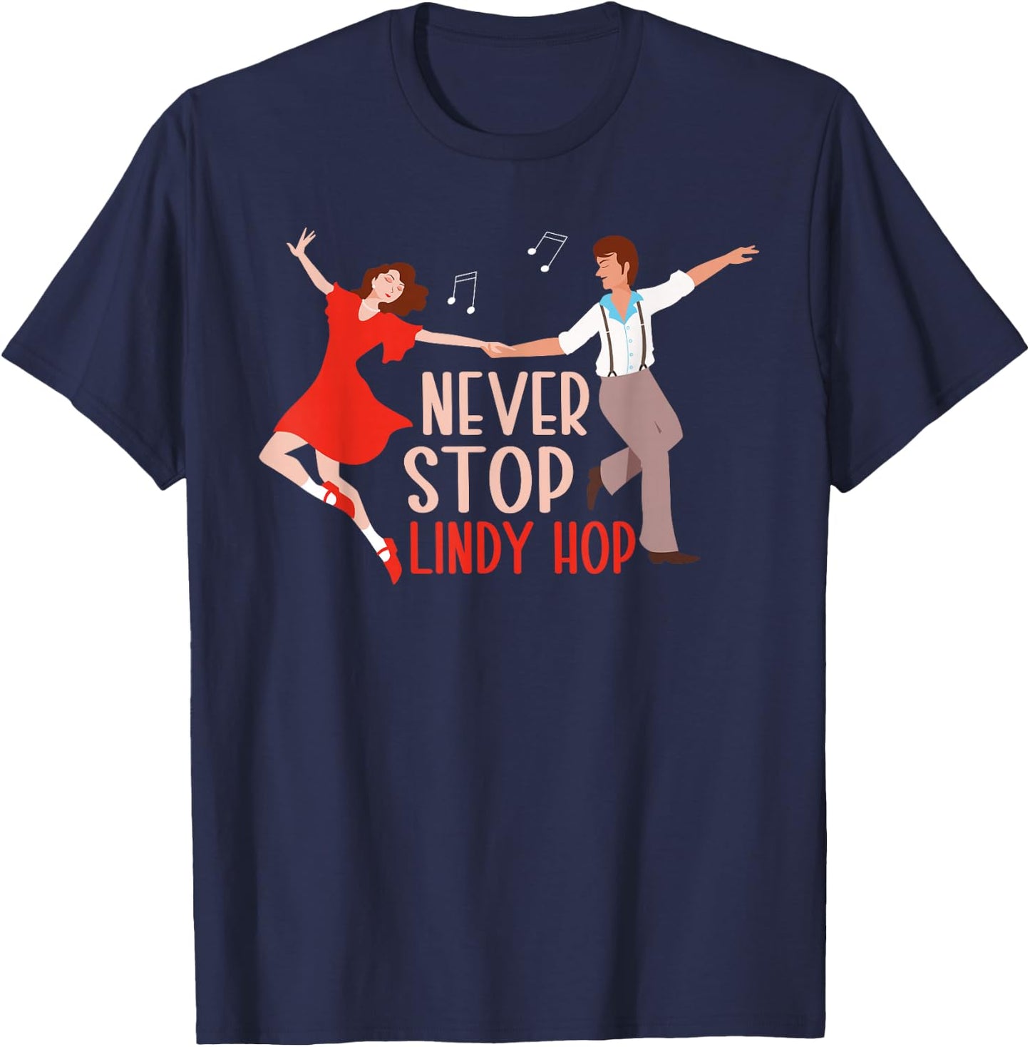 Lindy Hop Swing Dancer Dance T-Shirt - T-Shirt | Navy