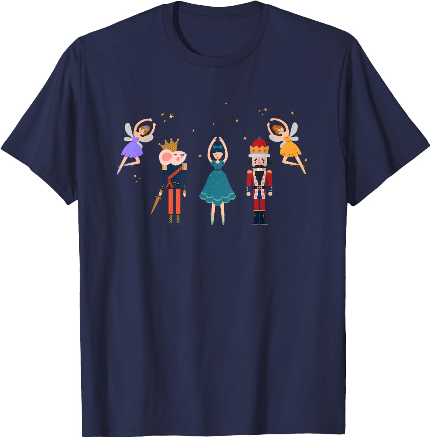 Nutcracker Mouse Ballet Dancing Fairy Sugar Plums Christmas T-Shirt - T-Shirt | Navy
