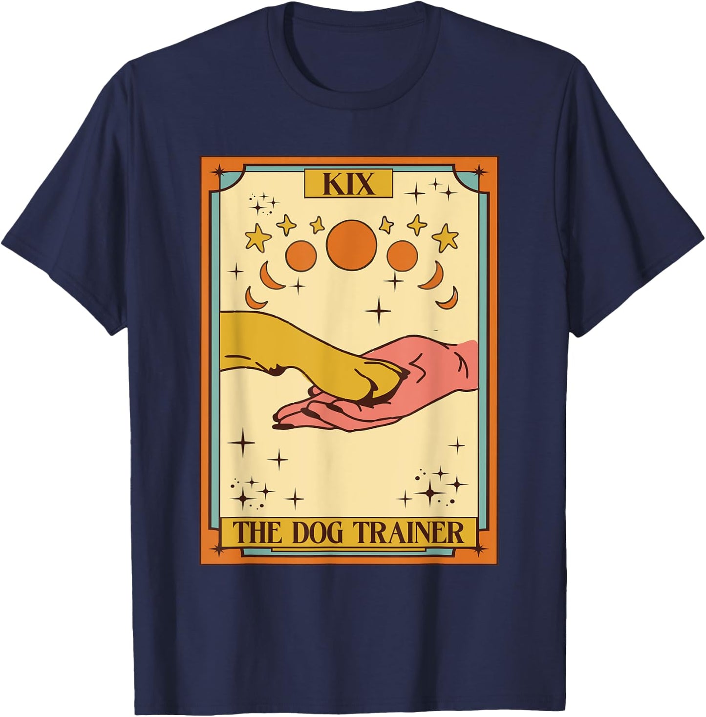 Dog Training Positive Reinforcement Dog Trainer Tarot Card T-Shirt - T-Shirt | Navy