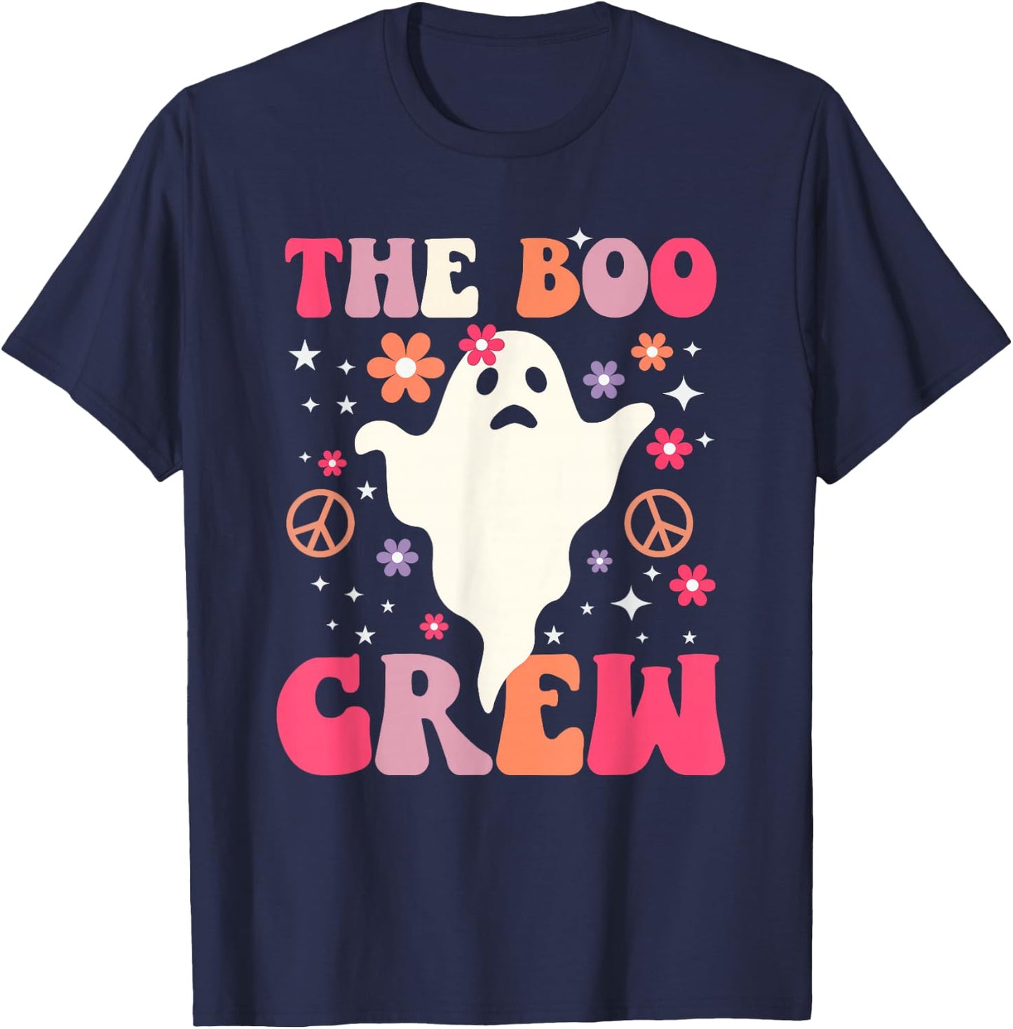 Halloween The Boo Crew - Cute Ghost - Spooky Family Matching T-Shirt - T-Shirt | Navy