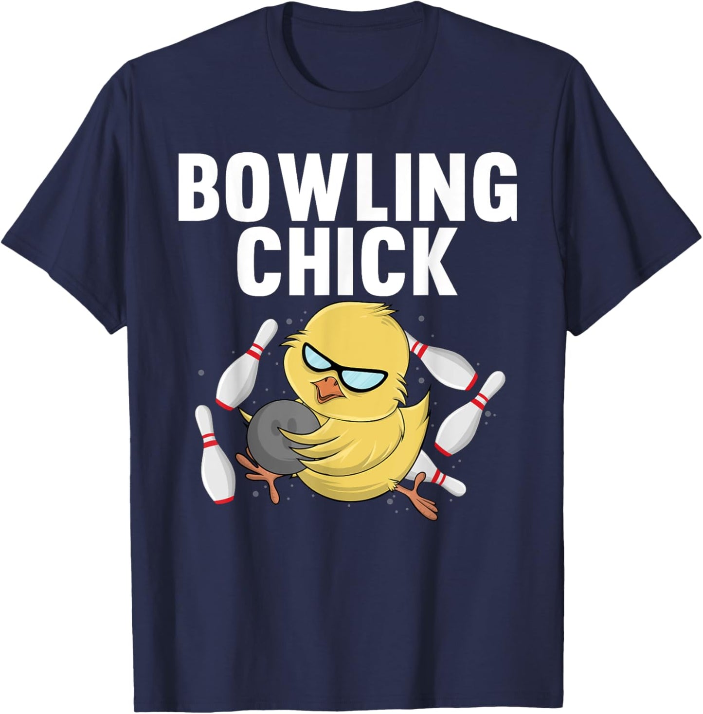Cool Bowler Girls Ladies Bowling Chick Spare Me T-Shirt - T-Shirt | Navy