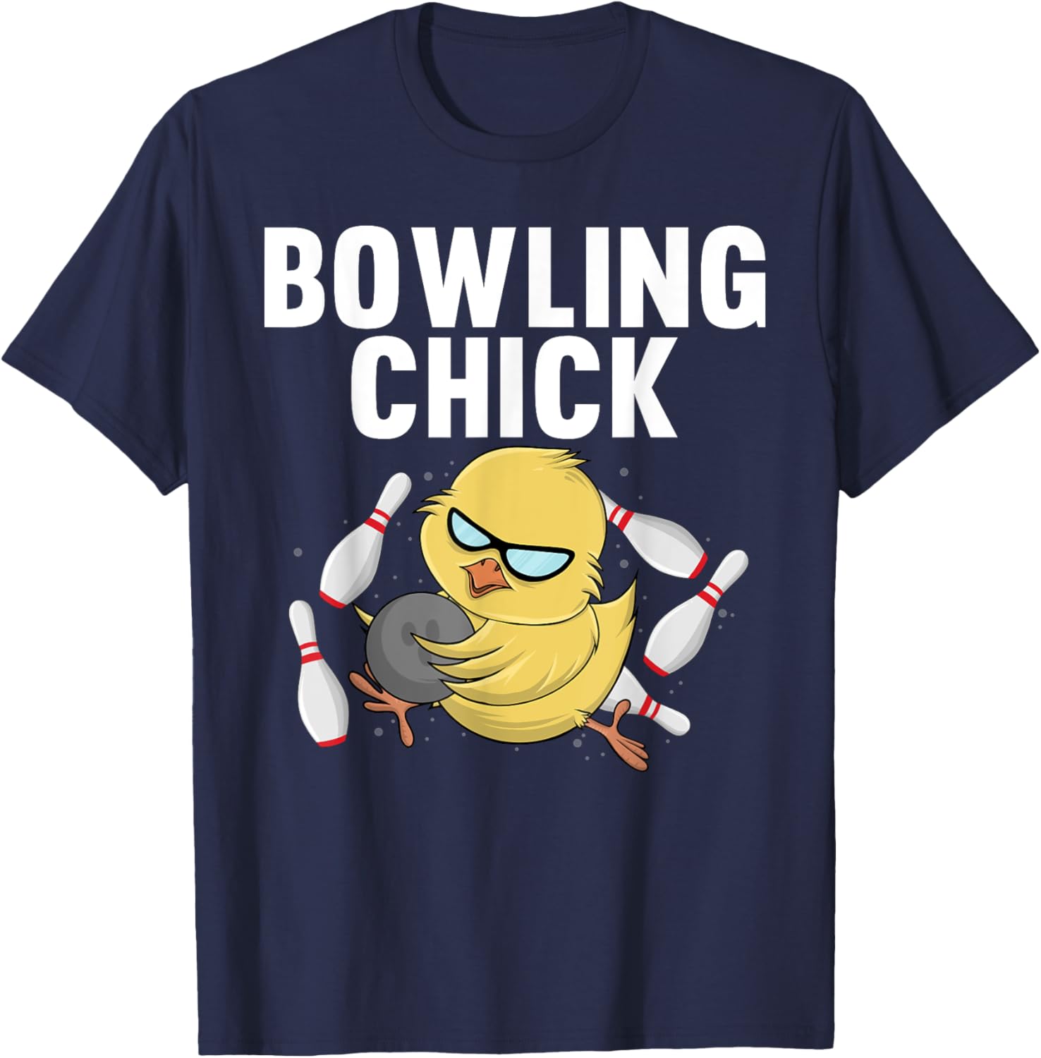 Cool Bowler Girls Ladies Bowling Chick Spare Me T-Shirt - T-Shirt | Navy