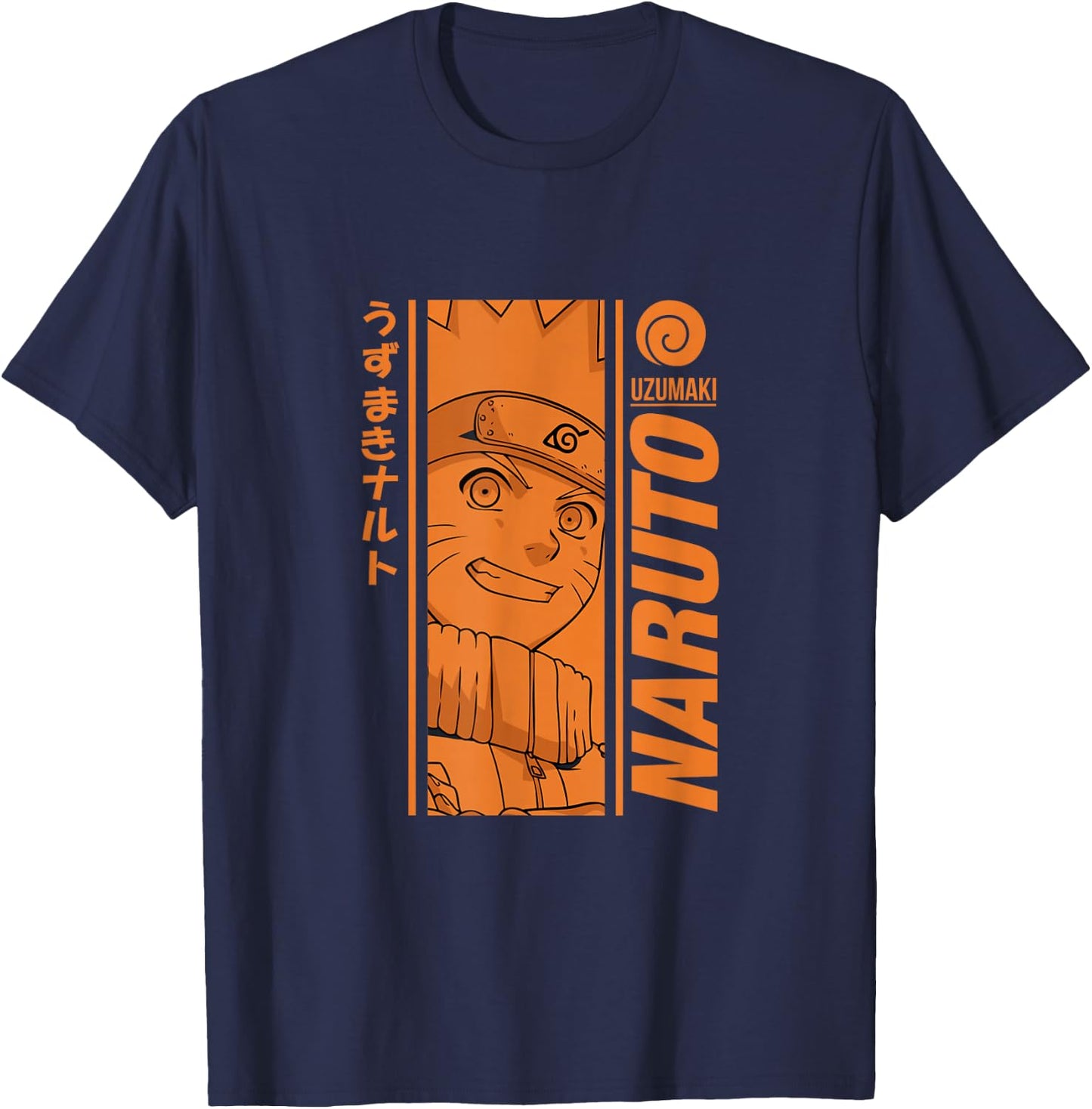 Naruto Classic Orange Monochrome Graphic T-Shirt - T-Shirt | Navy