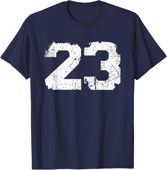Vintage Sports Team Number #23 T-Shirt - T-Shirt | Navy